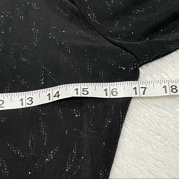 Ronni Nicole By Ouida Black Sparkly Dress Long Sleeve Women Size 6 - Picture 4 of 6